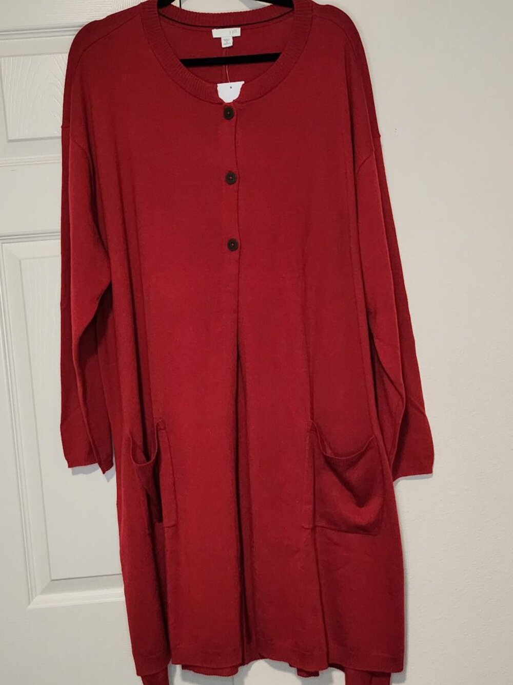 J.Jill NWT Button Bag Long Red Charcoal 3X